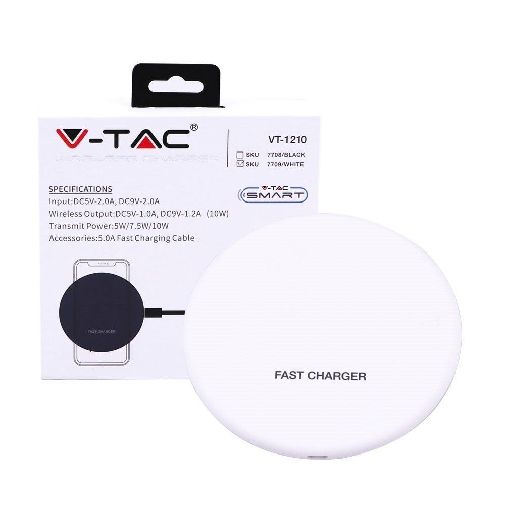 Ładowarka indukcyjna bezprzewodowa 5A 10W biała okrągła V-TAC VT-1210 - 3
