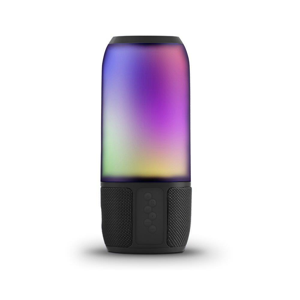 Bezprzewodowy inteligentny głośnik LED V-TAC z technologią bluetooth 2x3W USB micro SD czarny VT-7456 - 1