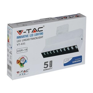 Oprawa LED V-TAC 25W Track Light SAMSUNG CHIP CRI90+ Czarna VT-431 4000K 2000lm 5 Lat Gwarancji