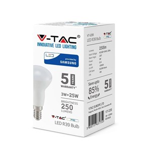 Żarówka LED V-TAC SAMSUNG CHIP 3W E14 R39 VT-239 6400K 250lm 5 Lat Gwarancji