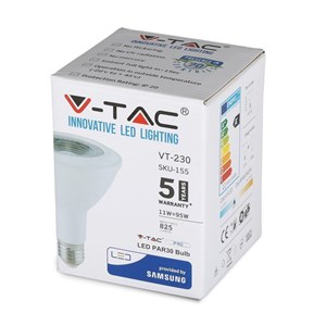 Żarówka LED V-TAC SAMSUNG CHIP 11W E27 PAR30 VT-230 4000K 825lm 5 Lat Gwarancji