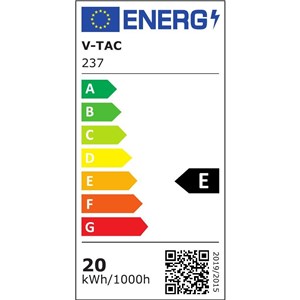 Żarówka LED V-TAC SAMSUNG CHIP 20W E27 A80 VT-233 3000K 2452lm 5 Lat Gwarancji