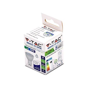 Żarówka LED V-TAC SAMSUNG CHIP 6.5W GU10 38st Ściemnialna VT-227 6400K 450lm 5 Lat Gwarancji