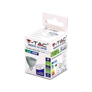 Żarówka LED V-TAC SAMSUNG CHIP 6.5W GU5.3 MR16 12V 38st VT-267 3000K 450lm 5 Lat Gwarancji