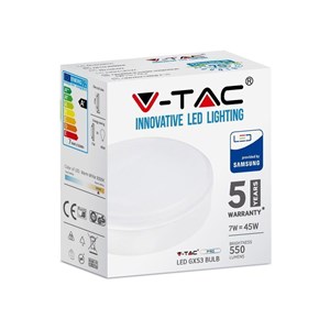 Żarówka LED V-TAC SAMSUNG CHIP 7W GX53 7W GX53 VT-207 6400K 550lm 5 Lat Gwarancji