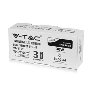 Oprawa Uliczna LED V-TAC SAMSUNG CHIP 30W VT-31ST 4000K 3000lm 3 Lata Gwarancji