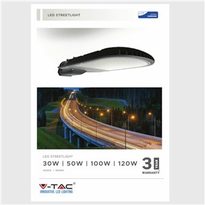 Oprawa Uliczna LED V-TAC SAMSUNG CHIP 30W VT-31ST 4000K 3000lm 3 Lata Gwarancji