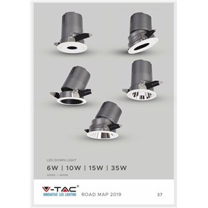 Oprawa LED Downlight V-TAC 6W COB CREE CRI95+ UGR19 24st VT-2907 3000K 400lm 5 Lat Gwarancji