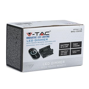 Sterownik Ściemniacz Taśm LED jednokolorowy z pilotem dotykowym V-TAC 18A 12V/216W 24V/432W VT-5115