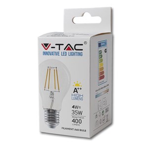 Żarówka LED V-TAC 4W Filament E27 A60 VT-1885 2700K 400lm