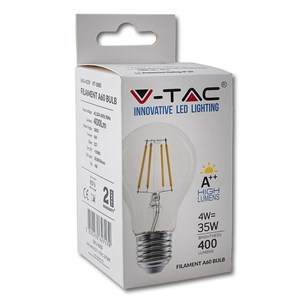 Żarówka LED V-TAC 4W Filament E27 A60 VT-1885 2700K 400lm