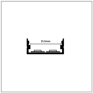 Profil Aluminiowy V-TAC 2mb Anodowany, Klosz Mleczny, Na dwie taśmy 21,5mm VT-8108