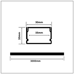 Profil Aluminiowy V-TAC 2mb Anodowany, Klosz Mleczny, Na dwie taśmy VT-8118 5 Lat Gwarancji