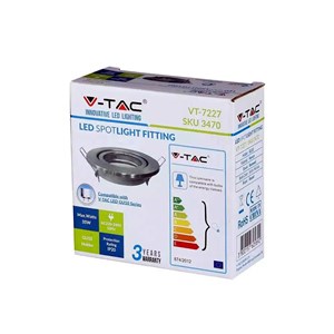 Oczko V-TAC GU10 Okrągłe Ruchome Satyna VT-7227RD-SN