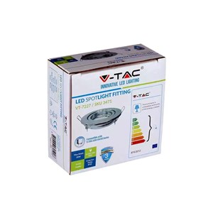 Oczko V-TAC GU10 Okrągłe Ruchome Chrom VT-7227RD-SS