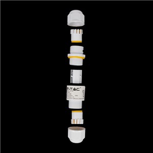Złączka Mufa Hermetyczna 2x3Pin Biała Średnica przewodu 4-6,5mm IP68 V-TAC VT-792