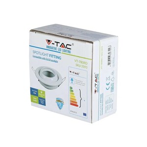 Oczko V-TAC GU10 okrągłe regulowany kąt białe VT-780-WH