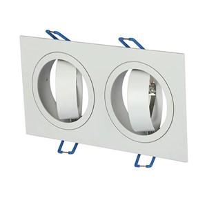 Oczko V-TAC Aluminiowe Odlew 2xGU10 Kwadrat Białe VT-783SQ-WH