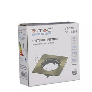 Oczko V-TAC GU10 kwadrat ruchome złoty VT-779-SG 3 lata gwarancji