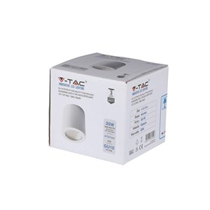 Oprawa V-TAC gips GU10 natynkowa tuba okrągła biała 70x75 VT-727RD