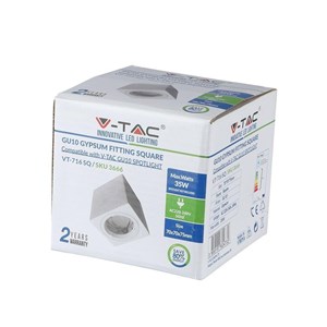 Oprawa V-TAC gips GU10 natynkowa kwadrat biała kostka 75x75x75mm VT-716SQ