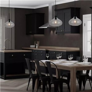 Oprawa zwieszana V-TAC E27 modern czarny szkło fi280mm VT-7281-BG 5 lat gwarancji
