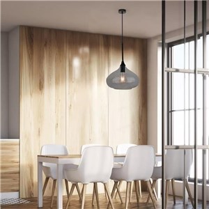 Oprawa zwieszana V-TAC E27 modern czarny szkło fi280mm VT-7281-BG 5 lat gwarancji