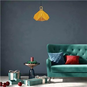 Oprawa zwieszana V-TAC E27 drewno żółty pastel seria pryzmat 320x270mm VT-7323-Y 5 lat gwarancji
