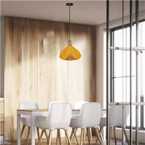 Oprawa zwieszana V-TAC E27 drewno żółty pastel seria pryzmat 320x270mm VT-7323-Y 5 lat gwarancji