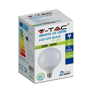 Żarówka LED V-TAC 10W Kula Glob G95 E27 VT-1893 4000K 810lm