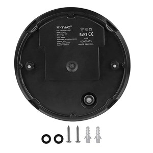 Plafon LED Okrągły Czarny 12W V-TAC IP65 VT-8015-B 3000K 840lm