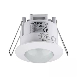Czujnik Ruchu Sufitowy 360st Wpuszczany Okrągły Biały V-TAC VT-8029