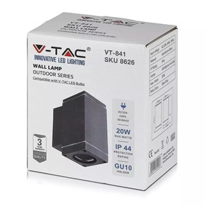 Kinkiet Ogrodowy V-TAC W Dół GU10 Grafit Mat VT-841 3 Lata Gwarancji