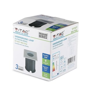 Oprawa gruntowa ogrodowa najazdowa kwadrat stal szczotkowana GU10 IP65 V-TAC VT-7677