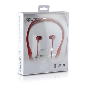 Sportowy Zestaw Słuchawkowy Bluetooth V-TAC 500mAh Czerwony V-TAC VT-6166