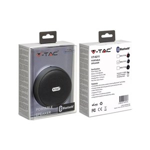 Przenośny głośnik bluetooth micro USB wysokiej jakości przewód 800mAh srebrny V-TAC VT-6211