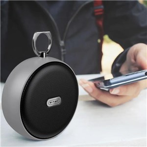 Przenośny głośnik bluetooth micro USB wysokiej jakości przewód 800mAh srebrny V-TAC VT-6211