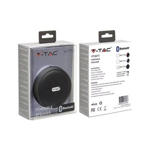 Przenośny głośnik bluetooth micro USB wysokiej jakości przewód 800mAh czarny V-TAC VT-6211