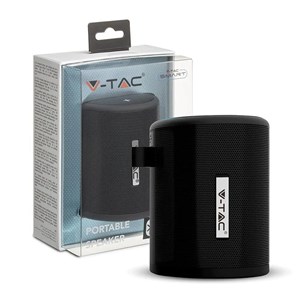 Przenośny Głośnik Bluetooth Micro USB Wysokiej jakości przewód 1500mAh Czarny V-TAC VT-6244