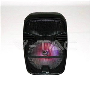 Głośnik Przenośny V-TAC 15W Mikrofon, RGB, PILOT, USB, Micro SD & FM Radio, na kółkach VT-6208
