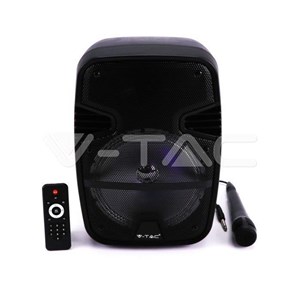 Głośnik Przenośny V-TAC 15W Mikrofon, RGB, PILOT, USB, Micro SD & FM Radio, na kółkach VT-6208