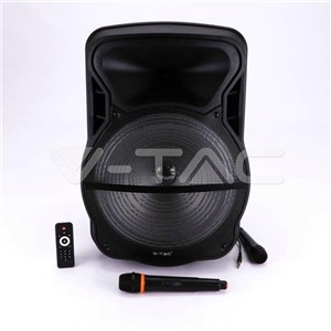 Głośnik Przenośny V-TAC 50W 2xMikrofon, RGB, PILOT, USB, Micro SD & FM Radio, na kółkach 600x370x340 VT-6315