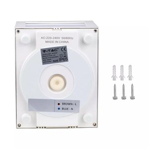 Oprawa Ścienna V-TAC 12W LED IP65 Biała VT-822 4000K 750lm