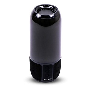 Bezprzewodowy inteligentny głośnik LED V-TAC z technologią Bluetooth 2x3W USB Micro SD Czarny VT-7456