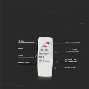 Projektor LED Solarny V-TAC 35W Czarny IP65, Pilot, Timer VT-100W 4000K 2450lm