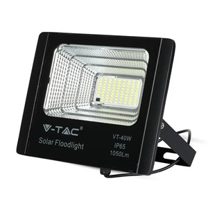 Projektor LED solarny V-TAC 16W czarny IP65 pilot timer VT-40W 6000K 1050lm