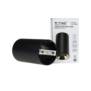 Oprawa sufitowa V-TAC GU10 okrągła natynkowa tuba czarny+złoto 80x140mm VT-882RD 3 lata gwarancji