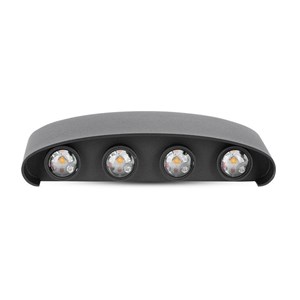 Oprawa Ścienna Góra Dół V-TAC 8W LED Czarna IP54 VT-848 4000K 800lm