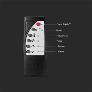 Grzejnik Panelowy Szklany 2000W LED Czarny PILOT LCD TIMER V-TAC VT-2000WRD-B