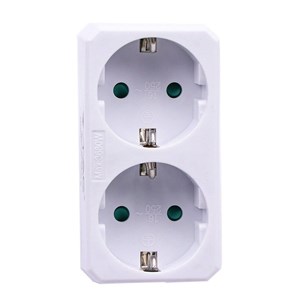 Rozgałęźnik 2x 10/16A 250V V-TAC Biały VT-1006